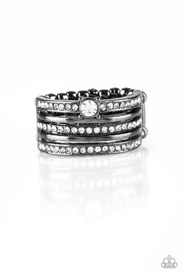 paparazzi flexible black ring