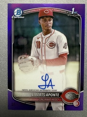 2025 Bowman Chrome Prospects - Liberts Aponte Auto Purple /250 CPA-LA READ!