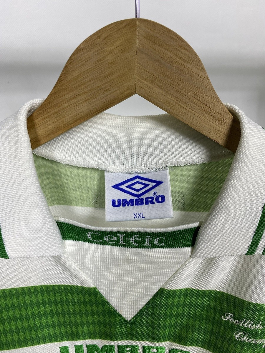 Vintage 90s Umbro Celtic FC Home T Shirt 1997/1998 Scottish