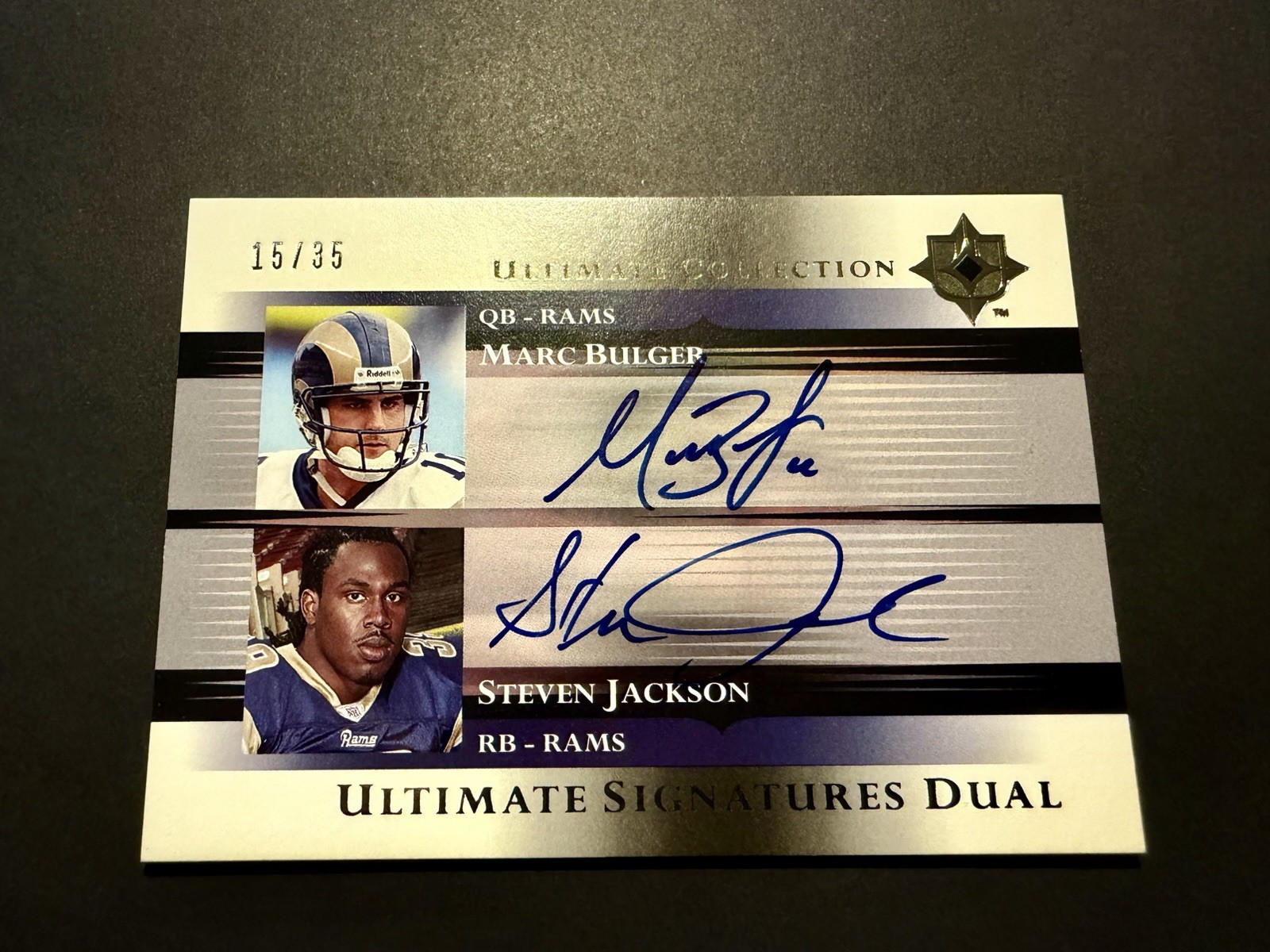 2005 UD Ultimate Collection #DS-BJ Marc Bulger Steven Jackson Auto /35 Dual Rams