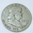 1951 Ben Franklin Silver Half Dollar 90% Silver Circulated Coin Free Ship #8873