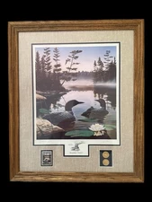 Vintage 1990 Collectors Edition Boundary Waters Leo Stans Signed Matted Framed