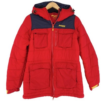 Bergans of Norway Puffer Jacket Women Primaloft Red Hooded Juvass As3 Size S