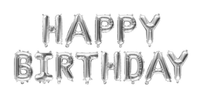 Festi - Folienballon-Set „Happy Birthday“ - Silberfarben