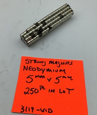 Strong Magnets Neodymium, N 35,   5mm X 5 mm ( 250 PC In Lot)