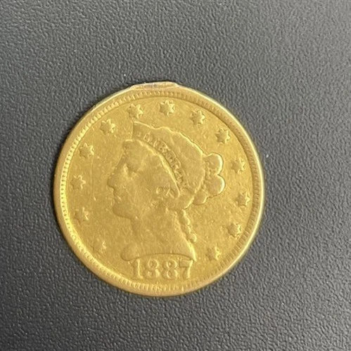 1887 LIBERTY HEAD QUARTER EAGLE 2 1/2 DOLLAR GOLD COIN