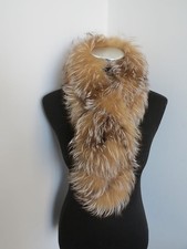 100 real fox fur scarf /cape/ collar /neck wrap natural brown shawl 90 15 cm