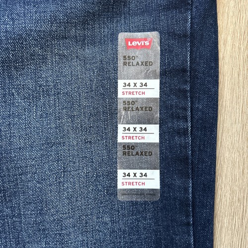 Levis 550 Relaxed Fit Jeans Mens 34x34 (33x35) Blue Dark Wash Denim Pants NWT - Picture 5 of 11