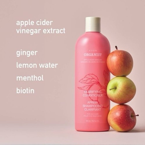 Set de champú y acondicionador clarificante Avon Organist vinagre de sidra de manzana 500 ml - Imagen 4 de 6