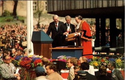 Jimmy Carter & PM Callaghan Newcastle England 1977 Photo Postcard CL#12