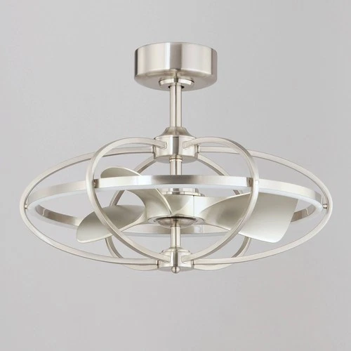22" Maxim Corona Satin Nickel CCT LED Fandelier Smart Ceiling Fan - Picture 3 of 5