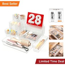 A-LuGei Military Grade Drawer Organizer for Vanity Bathroom Makeup Desk