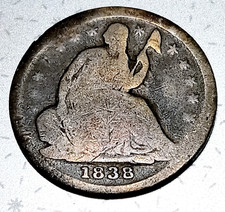 🍒 1838 Seated Liberty Half Dime - Small Stars