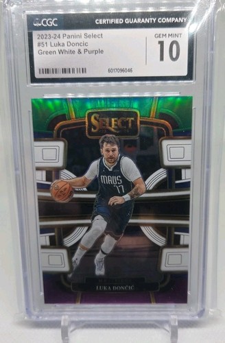 2023-24 Panini Select NBA Luka Doncic Green White Purple CGC 10 #51 - Bild 2 von 3