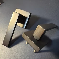 (2) No Lock Dummy Door Levers, Single Sided Door Handles  Dark Bronze