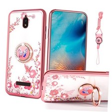 nancheng for BLU View 2 Case B130DL / B131DL Phone Case with Rose Butterfly