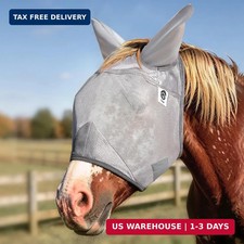 Horse Fly Mask, Adjustable Fly Masks for Horses with Ears, UV Protecti