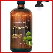 Essentially KateS Castor Oil 16 Fl Oz Glass Bottle Original - Hair  Body