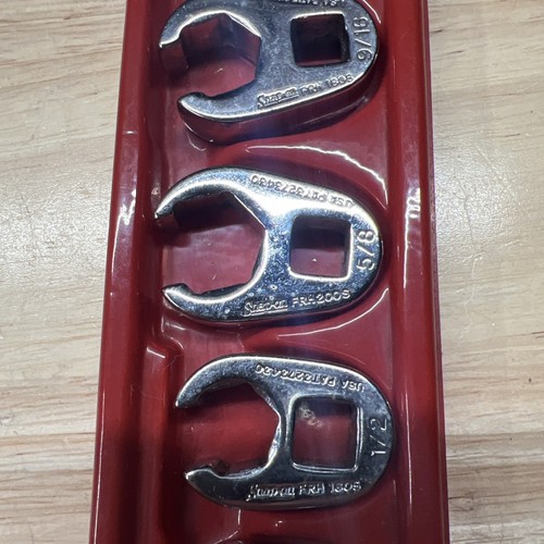 Snap-on Tools 7pc Crowfoot Flare Nut Wrench Set SAE 3/8” Drive Set FRH 6pt USA - Picture 5 of 8