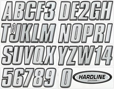 3-Inch Boat  PWC Registration Number Kit - Silver/Black