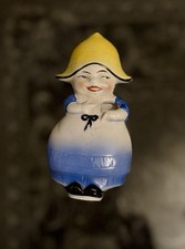 Vintage Norwood Co Ceramic Dutch Girl Toothbrush Holder Wall Pocket