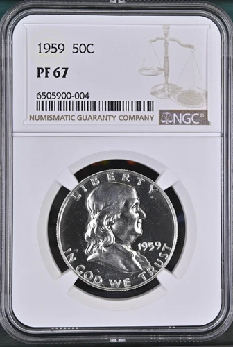 1959 Franklin Proof Silver 50c Half Dollar NGC PF 67, PR67 (004)