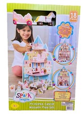 Spark Create Imagine princess Castle Wooden Play Set Kids Toys Christmas Gift