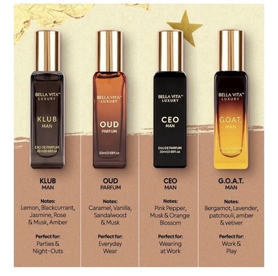 Bella Vita Men's Set for Man 4x20ml Eau de Parfum Spray for Men