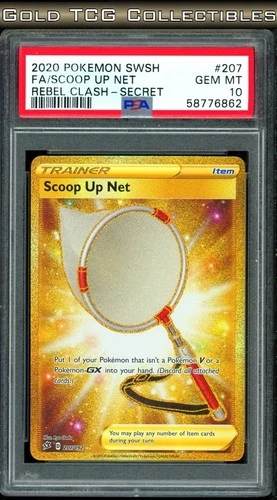 PSA 10 ⭐️ Pokemon Scoop Up Net 207 Rebel Clash Gold Full Art Graded