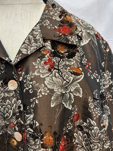 Coldwater Creek Shacket Women 3XL Brown Gold Brocade Brunch Office Blazer - Picture 2 of 11