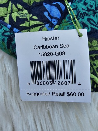 NWT Vera Bradley Caribbean Sea Triple Zip Hipster Crossbody Shoulder Bag blue - Picture 6 of 6