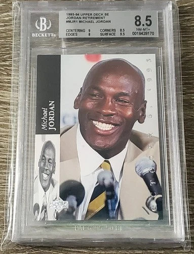 1993-94 BGS 8.5 Upper Deck SE Michael Jordan Retirement Beckett Graded MJR1 Card