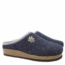 TIROL INNSBRUCK UNISEX SLIPPERS WOOL FOOTBED JEANS