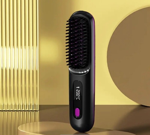 Hair Straightener Brush - Portable Cordless Travel - Picture 2 of 4