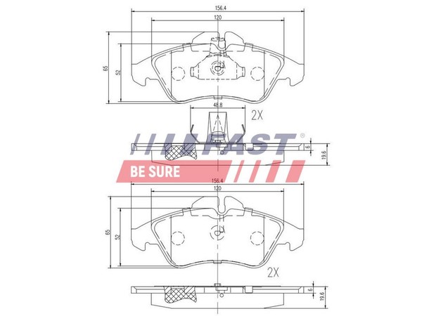 Bremsbelagsatz Scheibenbremse Fast FT29016 FüR VW LT 28 35 2 Bus 2DB 2DE 2DK 46-image