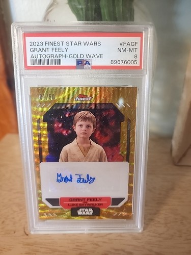 Grant Feely 2023 Star Wars Finest Gold Autograph Omega /50 Luke Skywalker Psa 8