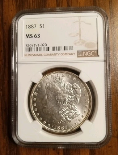 1887 Morgan Silver Dollar NGC MS 63