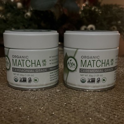 Aiya Ceremonial Grade Organic Japanese Matcha Powder 2 Pack 30g USDA Kosher