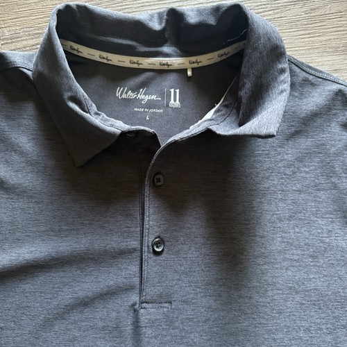 Langarm Golfshirt Herren Größe Large dunkelgrau Walter Hagen 11 Majors Polo - Bild 3 von 3