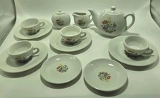 VTG Floral Design Mini Tea Set 13pc For 4 Cups Saucer Teapot Sugar Creamer JAPAN