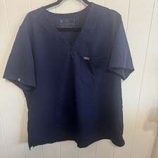 FIGS Scrub Top Womens XXL Navy Blue Technical Collection Stretch Medical