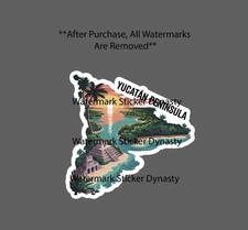 Yucatan Peninsula Sticker Waterproof Decal Ocean Beach Tropical Mexico Gift NEW