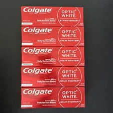 5x Colgate Optic White Stain Fighter Fluoride Toothpaste - 4.2 oz Ea Exp 10/26+