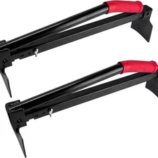 2x Pro Adjustable Brick Tongs Lifter Lifting Carrying Carrier 6-10 Bricks CT ]