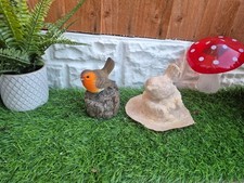 Latex Rubber Mould To Make ThisCute Robbin On A Rock.