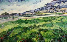 Hand-painted Oil Painting Vincent van Gogh Green Wheat Field