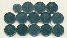 14 - 50 LIRE COINS from ITALY (1955/56/59/63/64/66/67/71/72/74/75/79/89/96)