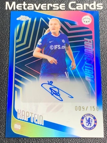 2025-26 Topps Chrome Women's UEFA Future Stars Blue Wieke Kaptein Auto 9/150