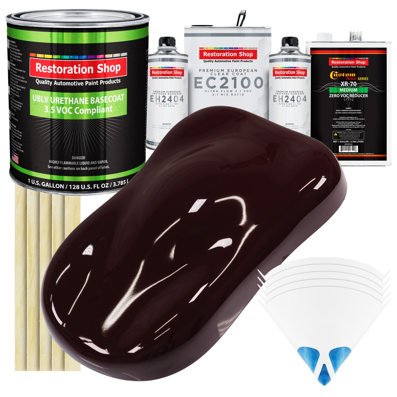 Royal Maroon Low VOC Urethane Basecoat Gallon Kit with European Clear Coat