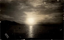RPPC Sunset Lake Chapala Mexico vintage postcard z612